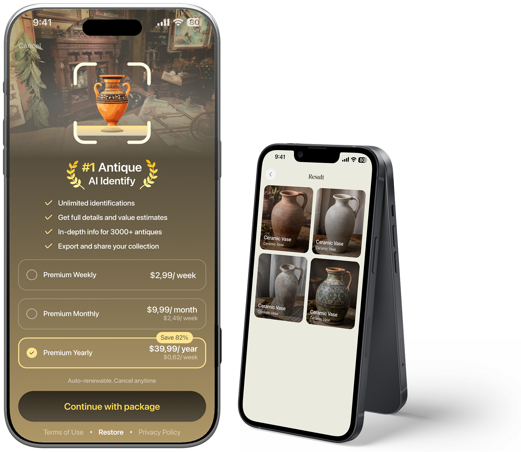 AntiqueAI premium screens